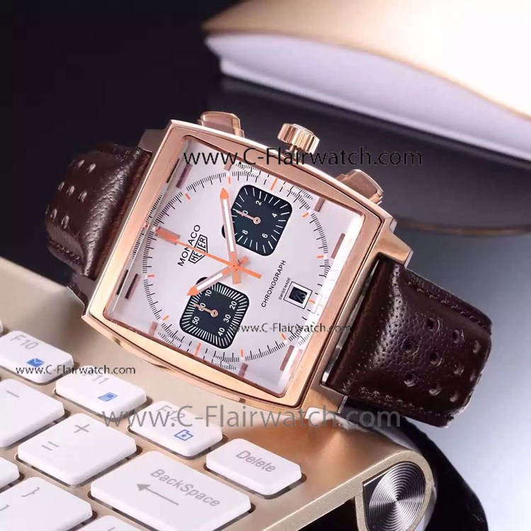 Copy Tag Heuer Monaco Quartz White Dial Watch